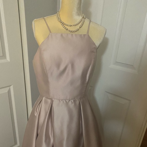 Betsy and Adam Satin dress. Great HOCO dress. Worn once excellent condition. - Picture 2 of 8